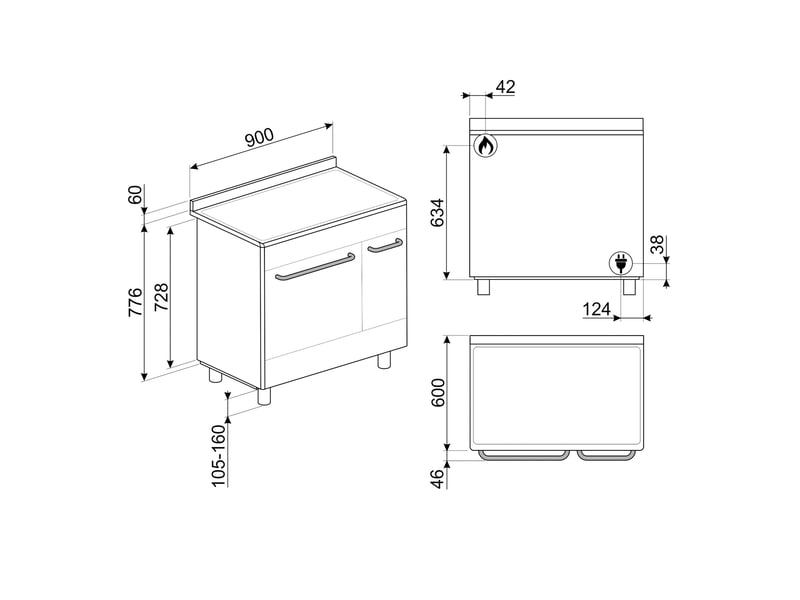  Cuisinière mixte 90 cm  - Conforama H