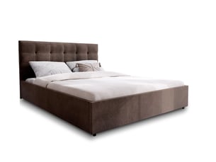 Lit coffre 200x200 cm <strong>MASSENO</strong> <strong></strong> coloris marron