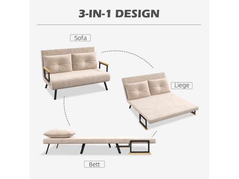  Fauteuil relax convertible 102x73x81 cm dossier réglable beige  - Conforama D