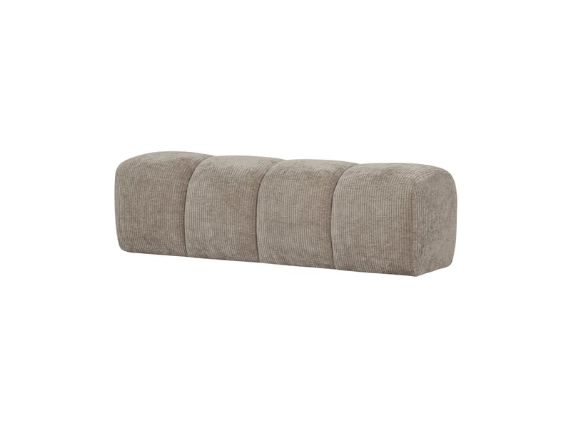  Banc 164x45x49 cm en tissu côtelé sable - melya  - Conforama A