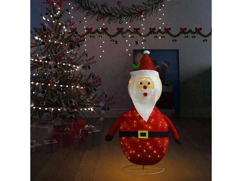  Décoration de noël figurine père noël led tissu de luxe 120 cm  - Conforama C