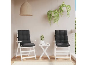 Lot de 2 coussins d'extérieur, coussins de chaise noir 100 x 50 x 7 cm cf56397