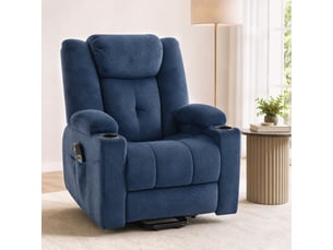 Fauteuil relax électrique  <strong></strong> Velours bleu