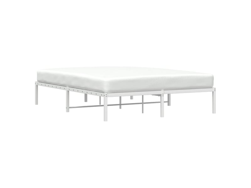  Lit double- lit adulte -  cadre de lit métal sans matelas blanc 150x200 cm  - Conforama B