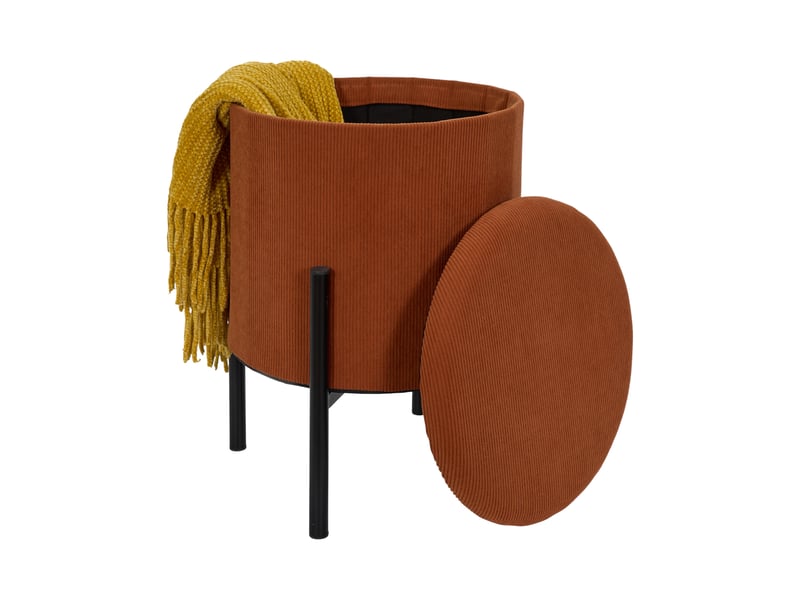 Lot de 4 poufs - home deco factory - cotelet jules - rangement - orange  - Conforama C
