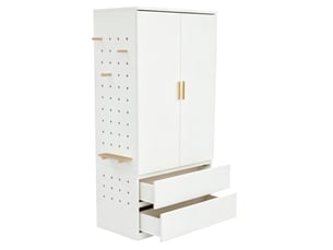 Armoire 2 porte(s) battante 2 tiroir(s) <strong>MODFU</strong> <strong></strong> coloris blanc largeur 70 cm