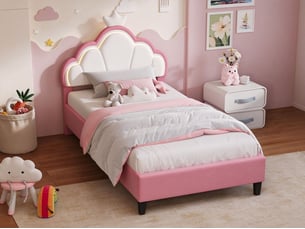 Lit simple 90x190 cm coloris rose
