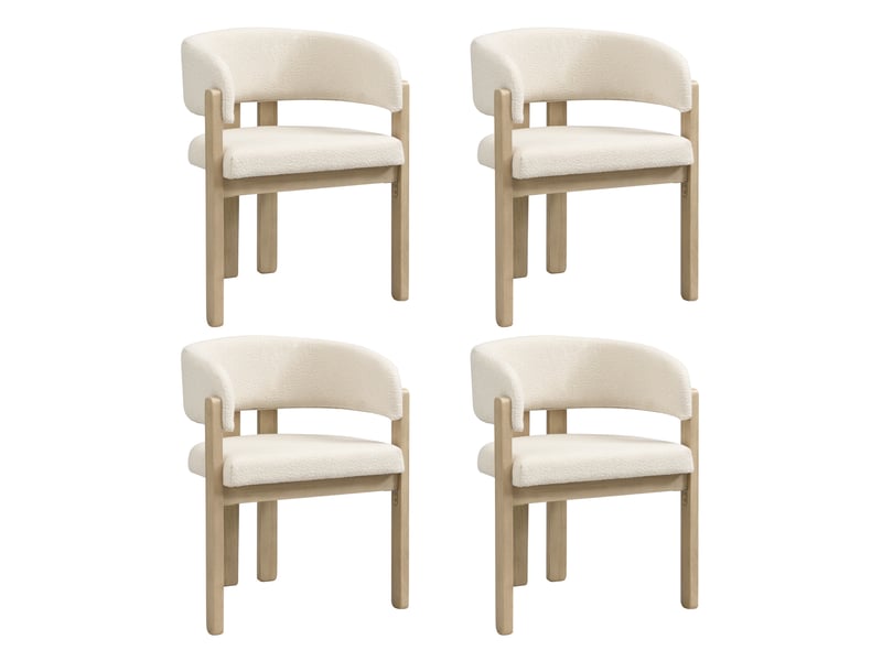  Chaise de salle à manger 60x51x80 cm - lot de 4 - bouclette - confort quotidien - design moderne - pour salle à manger - assise rembourrée - noir CozyNest - Conforama A