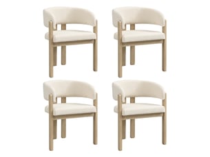 Chaise de salle à manger 60x51x80 cm - lot de 4 - bouclette - confort quotidien - design moderne - pour salle à manger - assise rembourrée - noir