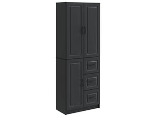 Buffet - ensemble de meubles 2 pc noir bois d'ingénierie