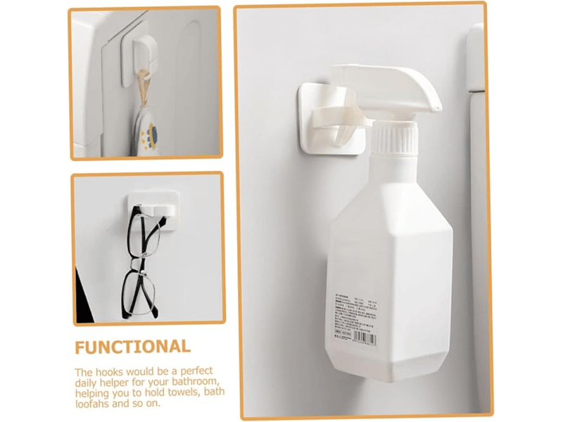  6 pièces crochet d'ouverture d'anneau coller sur les adhésif charge lourde fixation etagere murale patères la chambre, blanc  - Conforama E