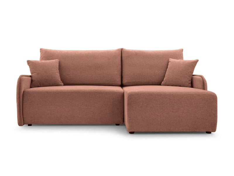  Sacha - canapé d'angle convertible tissu chiné 3 places terracotta  - Conforama A