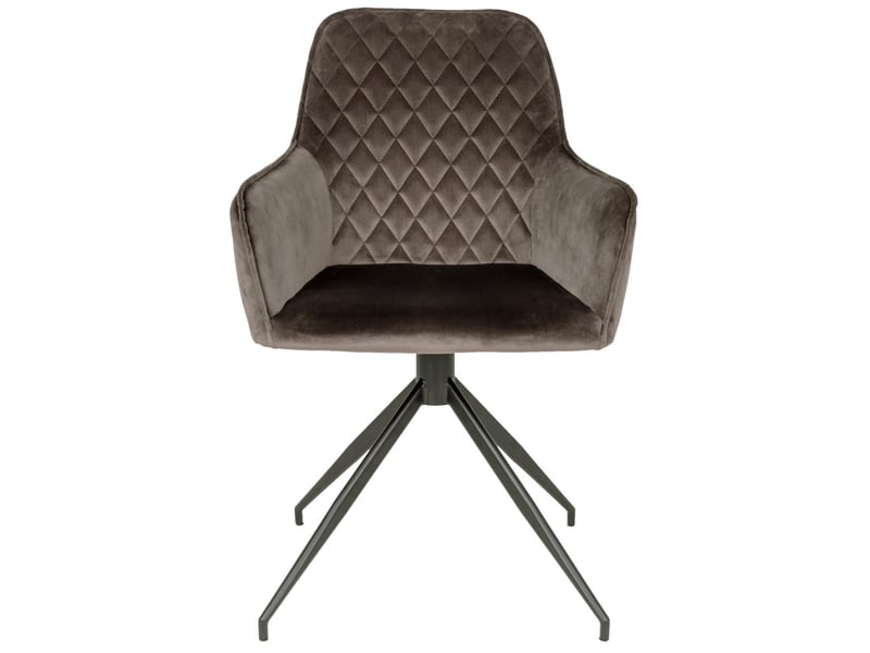 Chaise pivotante 360° en velours taupe  - Conforama E