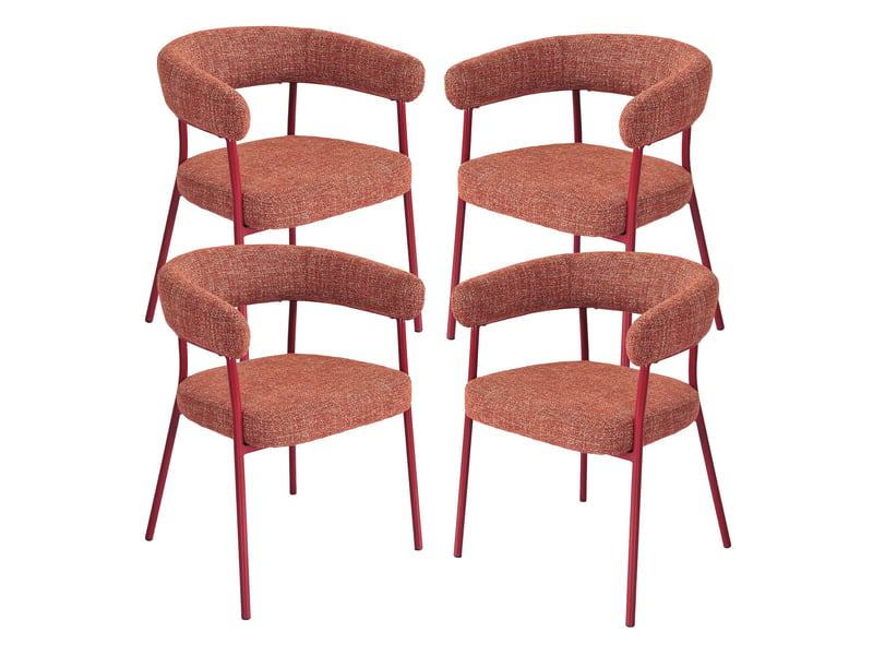 Lot de 4 chaises de salle à manger huk 78 x 57 x 56 cm rouge [en.casa]  - Conforama A