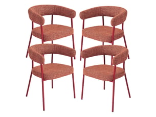 Lot de 4 chaises de salle à manger huk 78 x 57 x 56 cm rouge [en.casa]