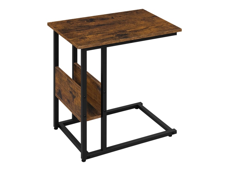  Table d'appoint en c en bois et métal marron rustique 55x36x59,5 cm  - Conforama A