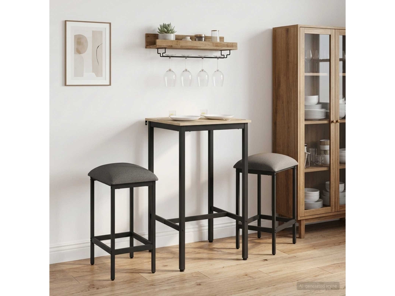 Lot de 2 tabouret de bar, chaise de bar gris clair 40x32x74 cm shl13160 - Conforama B