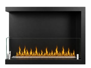 Sutri 60 - cheminée d'angle gauche encastrable au bioéthanol 60x45x22,4 cm avec brûleur en acier de 1,5 litre