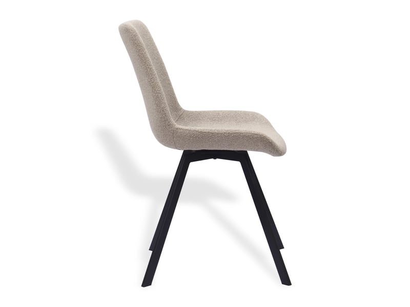  Chaise de salle à manger pivotante à 360° avec dossier ergonomique et pieds métalliques en tissu kaki  - Conforama A