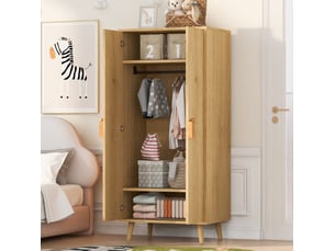 Armoire 70x55x170 cm à deux portes mdf couleur bois naturel