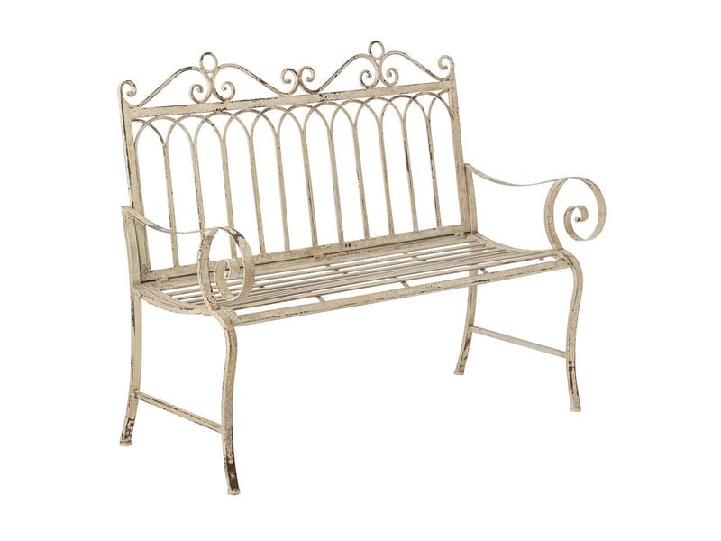  Banc de jardin en métal fabien 123cm blanc cassé  - Conforama A