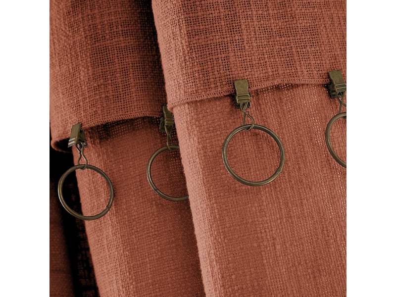  Rideau ajustable 140x270 cm coton terracotta PD21811 - Conforama C