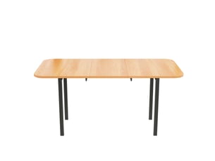 Table à manger extensible 120-160 cm bois pieds métal style minimaliste