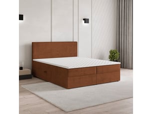 Lit avec rangement 180x200 cm <strong>MASSENO</strong> <strong></strong> coloris orange