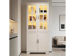Vitrine coloris blanc 5 étagère(s) KORFEE - 47.98 cmx80 cm