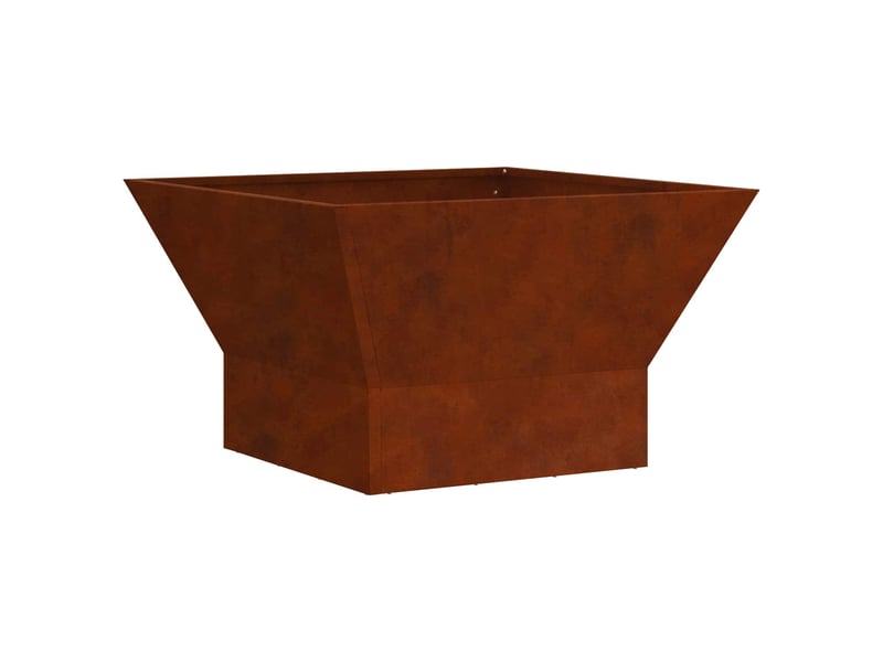 Brasero exterieur, foyer camping rouillé 60x60x35 cm acier patiné - Conforama A