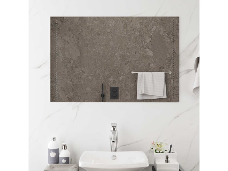  Miroir de salle de bain, miroir de toilette led transparent 90 x 60 cm verre trempé cf62634  - Conforama B