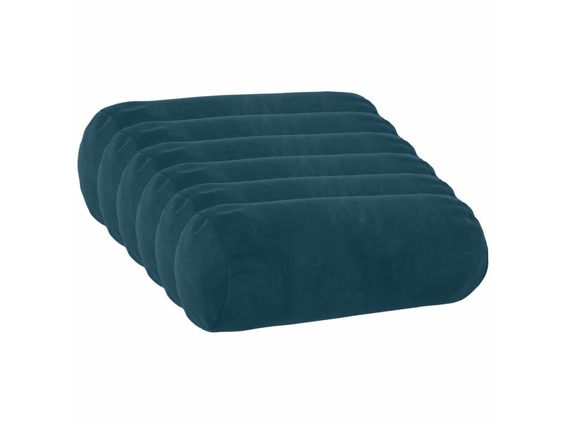  Lot de 6 coussins avec oreiller, coussins décoratifs heerlen bleu velours cf50806  - Conforama A