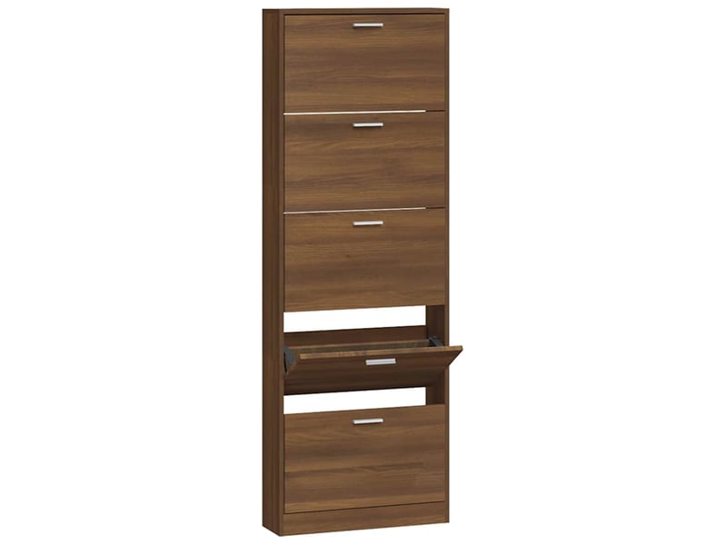  Meuble à chaussure | armoire à chaussures chêne marron 59x17x169cm bois d'ingénierie  - Conforama E