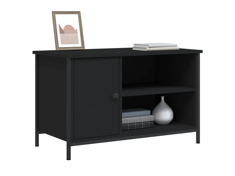  Meuble tv - banc tv - meuble de rangement noir 80x40x50 cm bois d'ingénierie  - Conforama C
