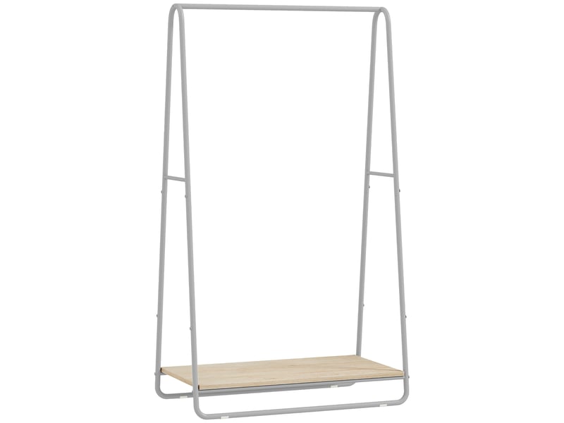 Portant à vêtement 3 en 1, portemanteau avec porte-chaussures, gris, tringles supérieures et latérales - Conforama B