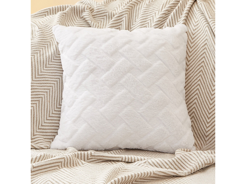  Coussin carré en tissu à motifs blanc 43x43 cm  - Conforama B