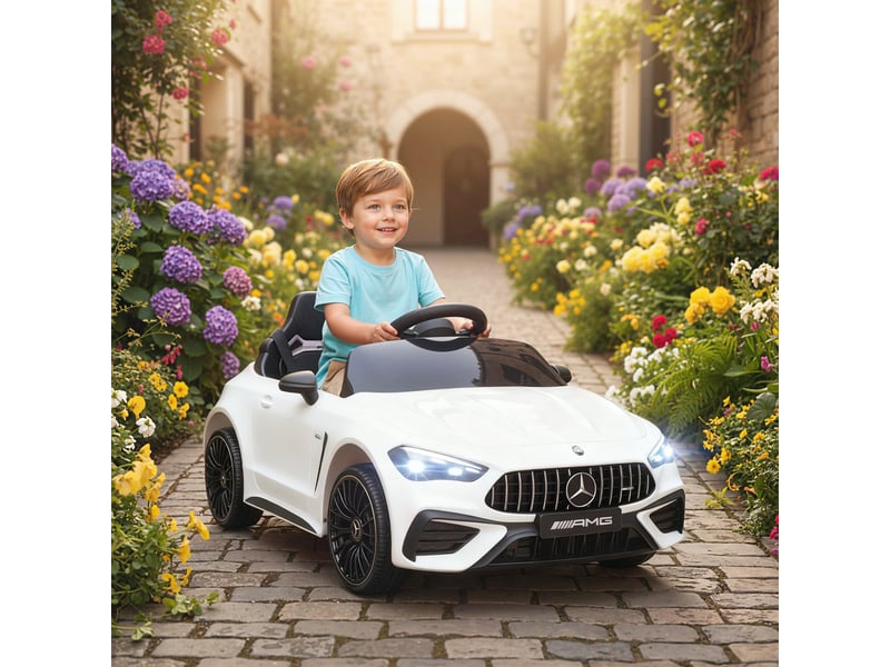 Voiture électrique enfants mercedes amg cle 53 12v 2 moteurs télécommande parentale 2,4g 99 x 55 x 43 cm blanc - Conforama D