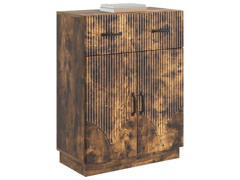  Buffet - bahut - meuble de rangement chêne fumé 66 x 34,5 x 87 cm bois d'ingénierie  - Conforama C