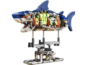 Maquette requin mecanique 687 pieces abs avec led verte et socle