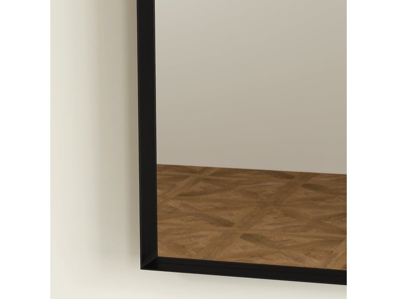  Miroir mural de salle de bain arche 50 x 70 cm – noir – cadre aluminium résistant à l'humidité  - Conforama D