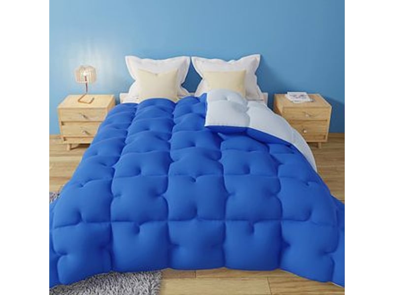 CASABEL Couette 240x260 cm Chaude Grand Froid Diamant Réversible Bleu Garnissage densité 700 g/m2 Couette Grand Froid - Conforama B