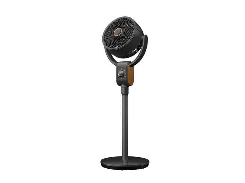  Ventilateur sur pied fabrilamp montenegro 40 w 3 vitesses noir et hêtre 239841088 - Conforama A