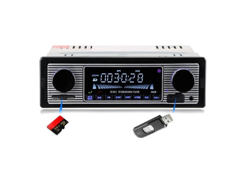  Autoradio double din bluetooth 4 canaux avec lecteur mp3 usb sd radio fm numerique panneau metal brosse  - Conforama C