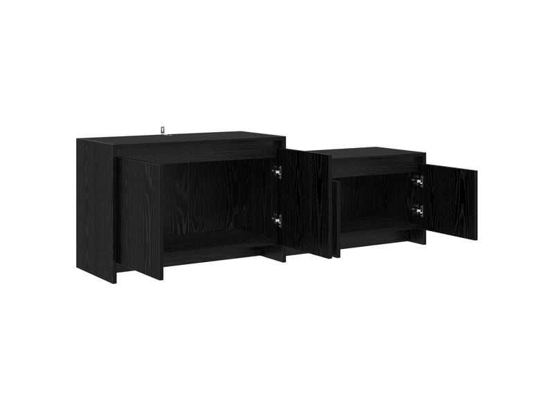  Meuble tv, banc tv 147x35x50 cm chêne noir bois d'ingénierie  - Conforama C