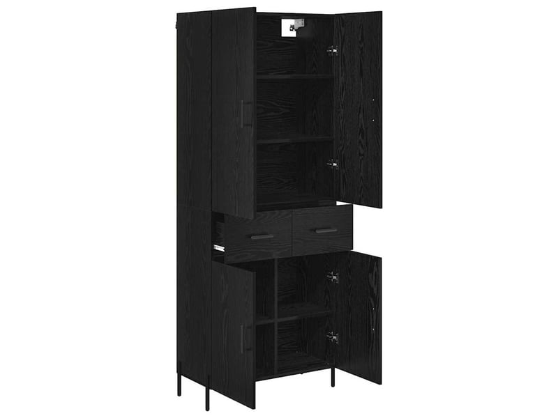 Buffet - haut armoire chêne noir 69,5 x 34 x 180 cm bois d'ingénierie - Conforama E
