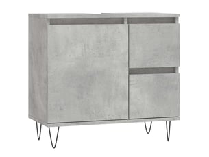 Armoire de salle de bain, meuble de rangement gris béton 65x33x60 cm shl3209