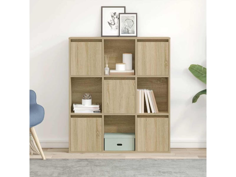  Bibliothèque, meuble de rangement salon chêne sonoma 89x24x101,5 cm bois d'ingénierie  - Conforama C