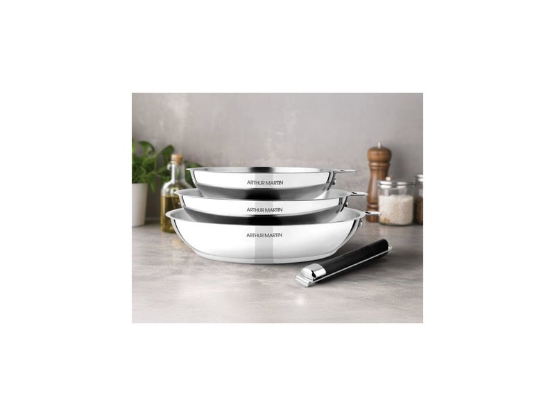  Poele inox avec manche amovible 20 24 28 cm lot de 3 ART3508510352864 - Conforama B