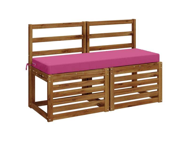  Lot de 2 coussins de banc, coussins d'assise soest 100 % polyester rose cf57355  - Conforama C
