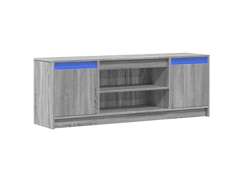 Meuble tv - banc tv - meuble de rangement avec led sonoma gris 139,5x34x50 cm bois d'ingénierie - Conforama C